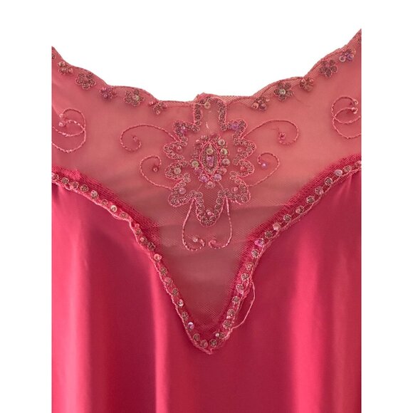 Vintage Embroidered Asymmetric Hem Camisole Pink Top Lace Trim Y2k Fairy Sz 3x - Picture 4 of 9